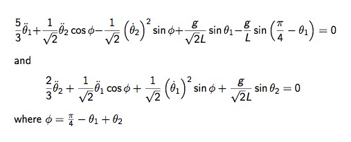 [Square compound double pendulum]
